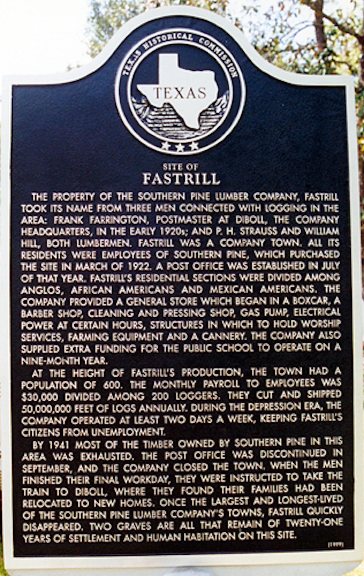 Fastrill: A Texas Logging Camp